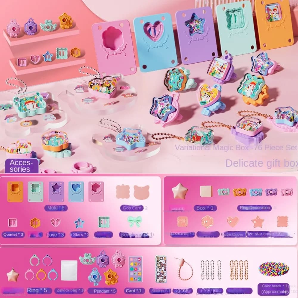 Kawaii FAI DA TE Magico Goo Carta Confezione Regalo 3D Coniglio Goo Carta Set di Adesivi Portatile Del Fumetto Goo Carta Set Completo di Adesivi Giocattoli Per Bambini