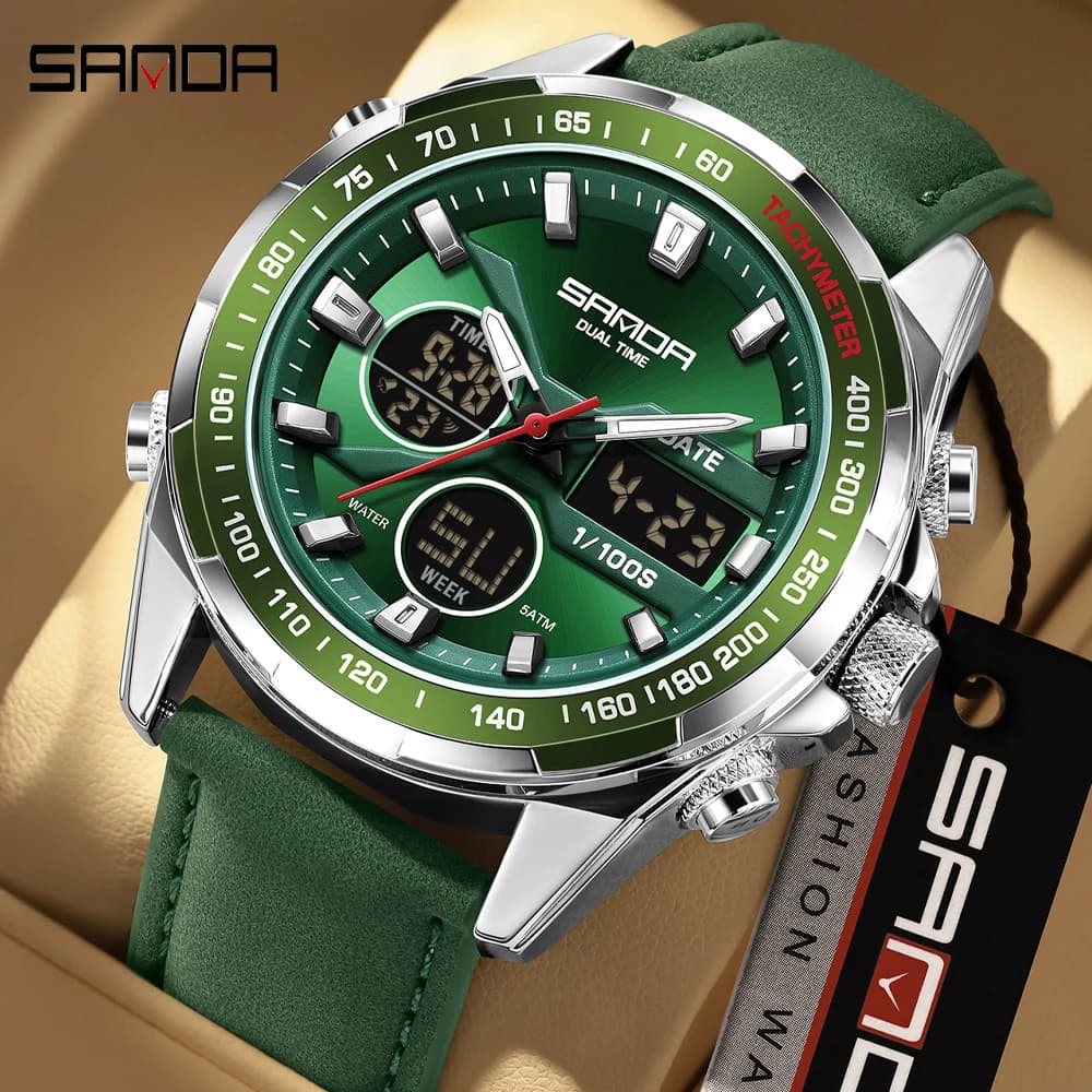 SANDA cronografo di lusso da uomo orologio top brand sportivo impermeabile moda business orologio da polso militare Relogio Masculino