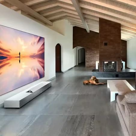 Schermo per proiettore a telaio fisso ALR con bordo 16:9 montato a parete per uso domestico Schermo per pannello video a parete fisso ultrasottile a colori per interni