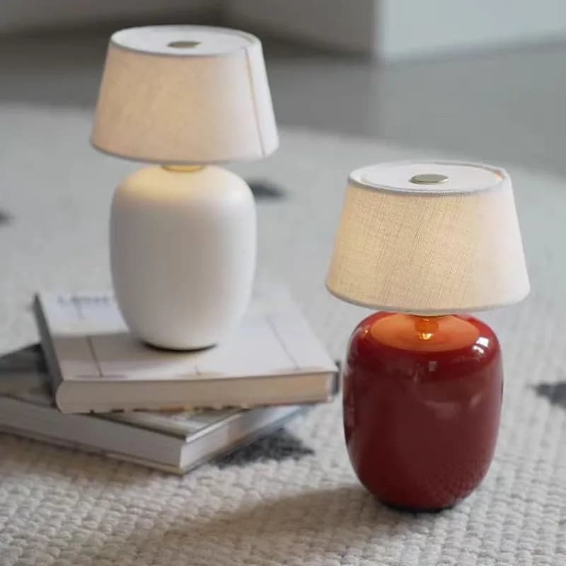 Lampade da terra in ceramica nera/bianca/rossa di design danese con touch swith USB atmosfera di ricarica magnetica luci da scrivania a LED comodini