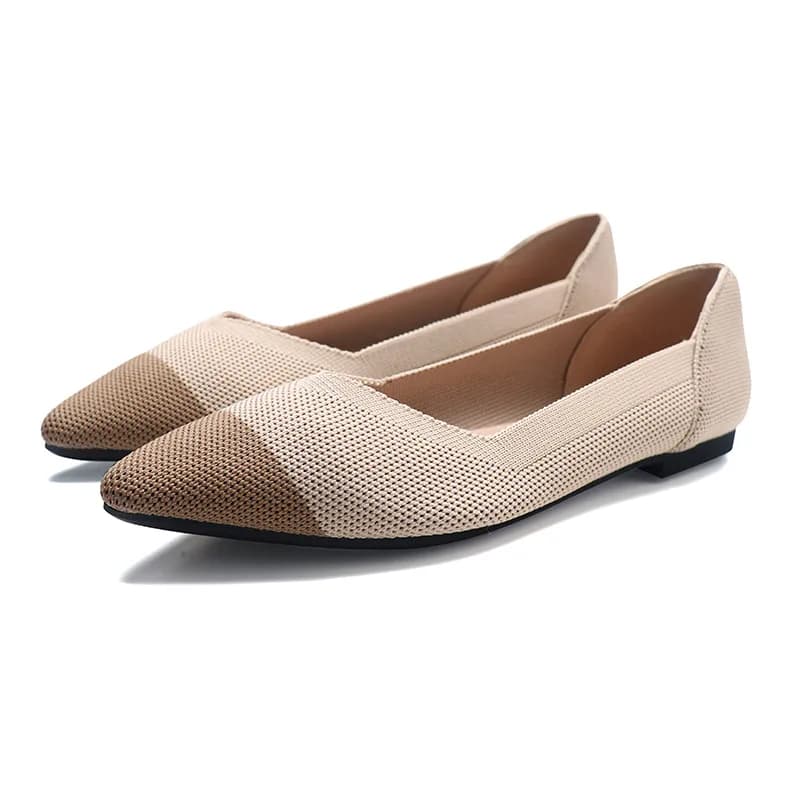 Scarpe Basse Eleganti Primavera Estate con Suola Morbida, Scarpe Basse da Donna alla Moda per il Tempo Libero, Scarpe Comode a Punta in Maglia Elastica