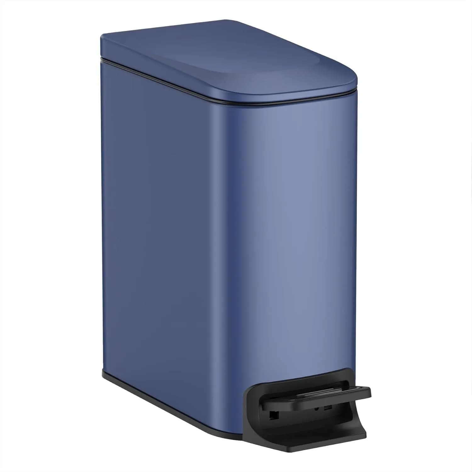 Cestino per Bagno Sottile con Coperchio a Chiusura Morbida, Pedale, Contenitore per Rifiuti in Acciaio Inox da 6 Litri per Bagno, Camera da Letto, Ufficio
