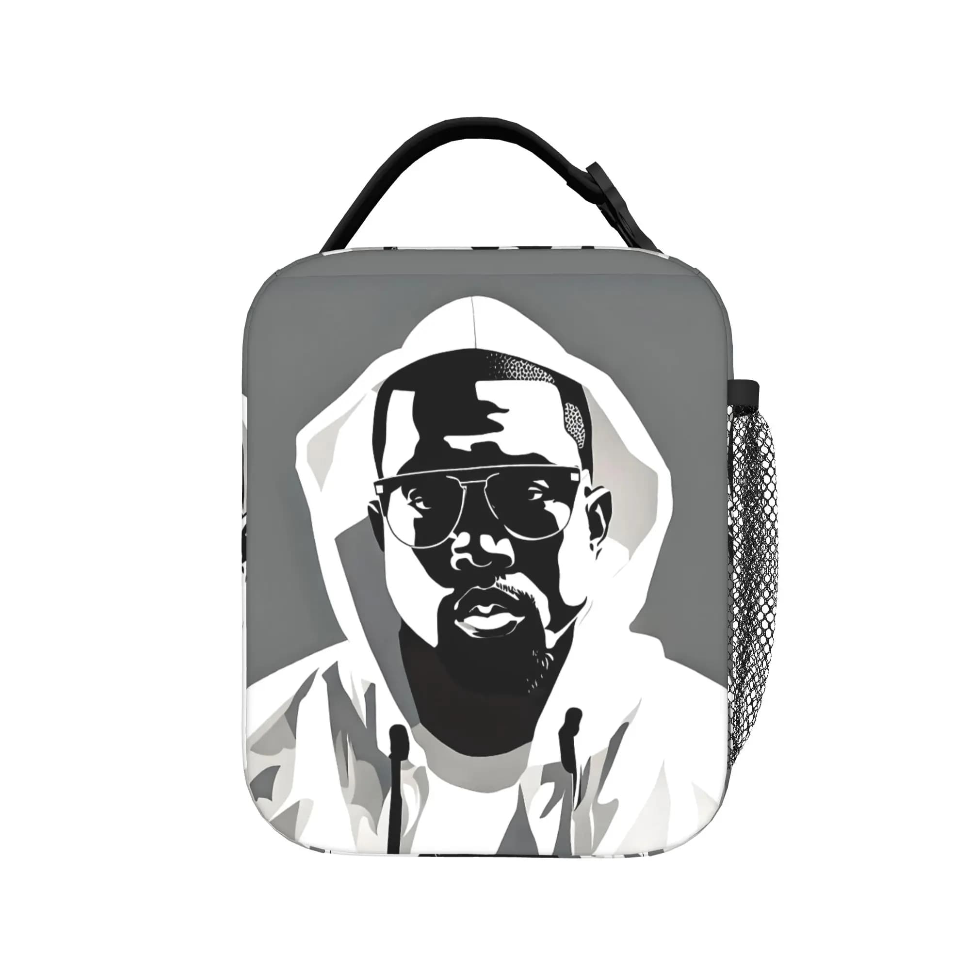 Borse termiche Kanye West, grandi contenitori per il pranzo, stile rap e hip hop, borsa frigo, porta pranzo, borsa tote per la scuola, viaggi e alimenti