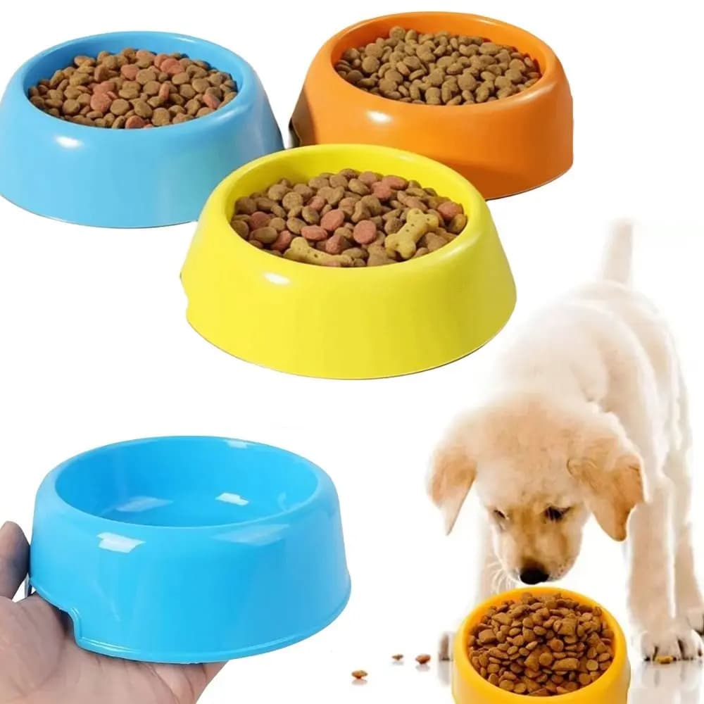 New Round Shape Cat Bowl Non-slip Plastic Cat Food Bowl Anti-Fall Flip Kitten Bowl Pet Feeding