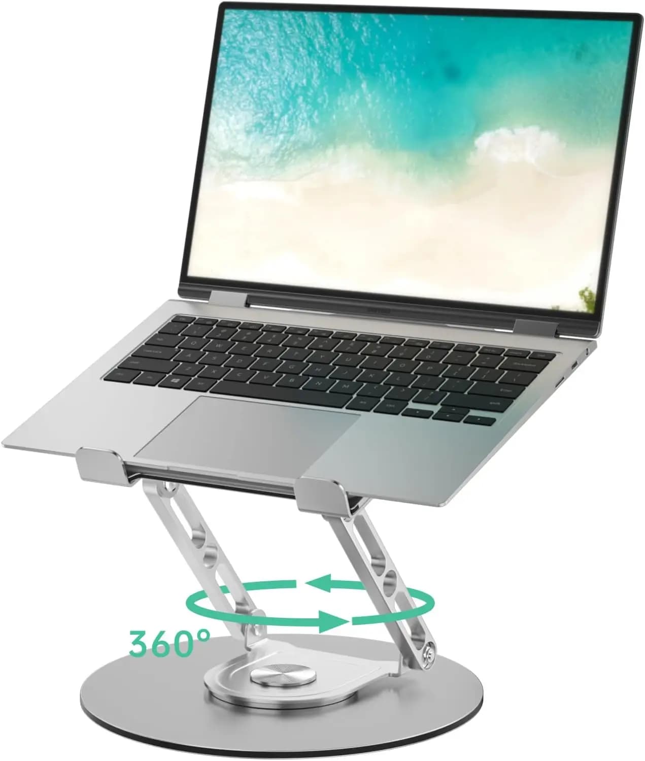 360 ° Supporto Girevole per Laptop da Scrivania, Rialzo Ergonomico Regolabile per Computer, Pieghevole e Portatile