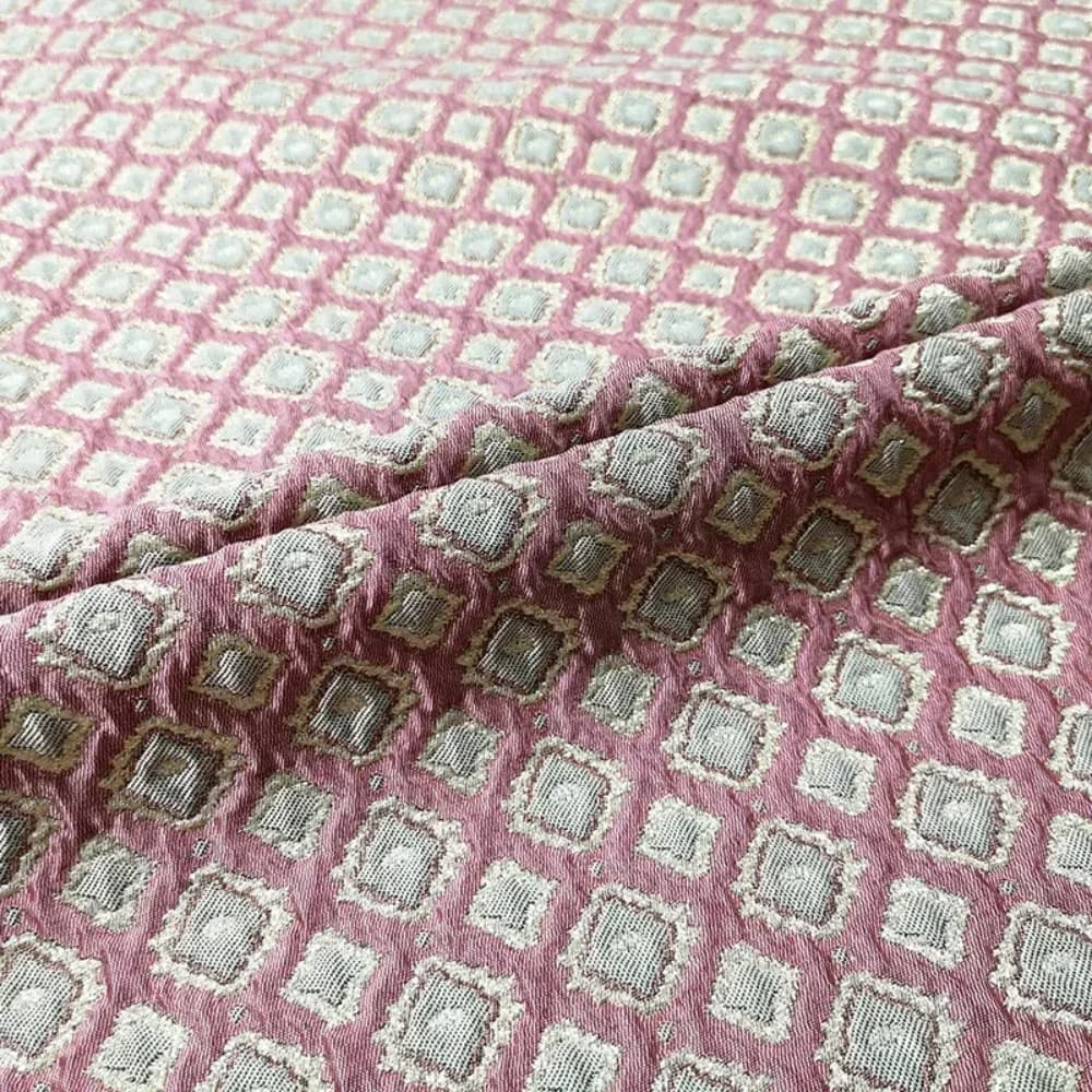 Jacquard Brocade Fabric Embossed Gold Thread Diamond Trench Coat Cloth for Dress by the Yard