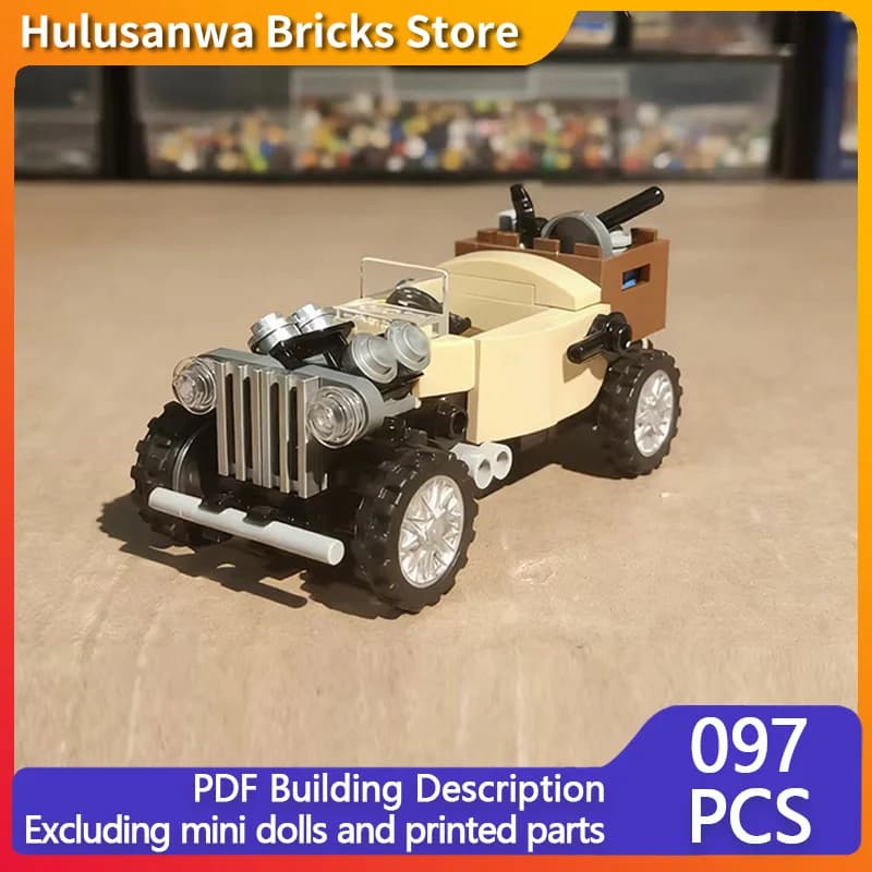 Tracker Retro-Style Car Model MOC Building Bricks War Equipment Modular Technology Gifts Holiday Assemble Children Toys Suit