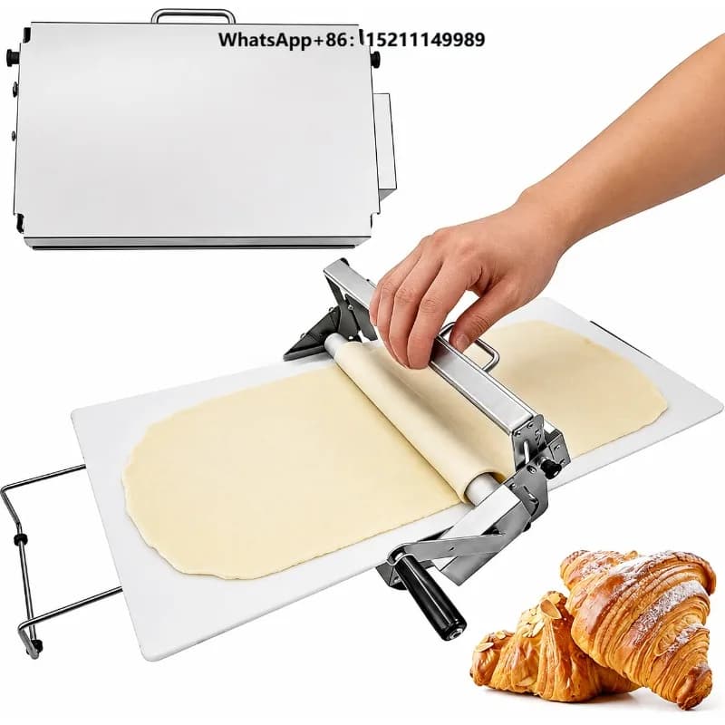 Stainless Steel Folding Manual Dough Sheeter Rolling Machine Pizza Pastry Puff Maker Tool for Home