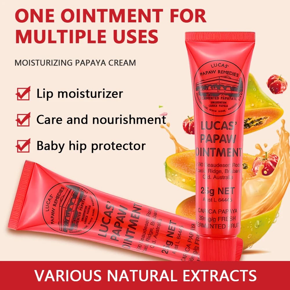 Papaw Unguento Balsamo Rossetto Idratante Anti Essiccazione Multifunzionale Idratante Crema Universale Balsamo per le labbra Olio 25g Lucas Cura del viso