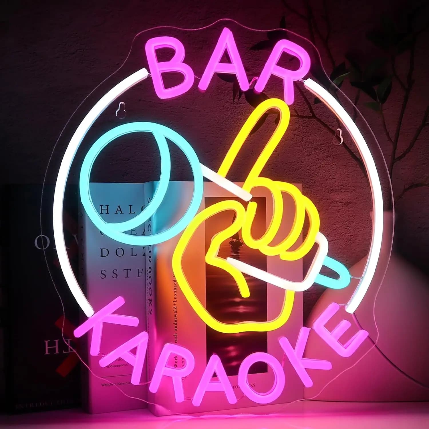 Insegna al Neon per Karaoke, Decorazione per Sala Musicale, Luce al Neon LED Dimmerabile per KTV, Camera delle Ragazze, Sala Giochi, Bar Maschile, Decorazione Murale, Regalo di Compleanno