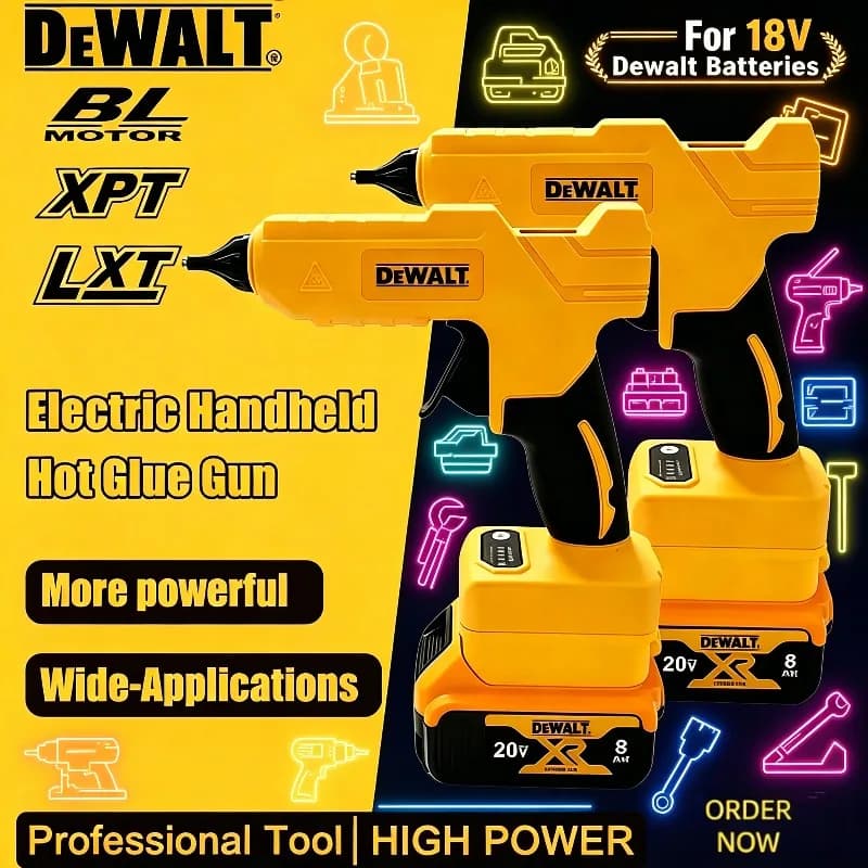 Dewalt Cordless Electric Handheld Hot Glue GunHot Melt Welding Hot Air Gun Anti-scald Nozzle Repair DIY Tool for 18V Battery