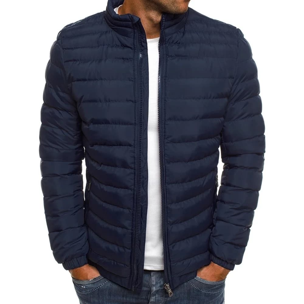 Inverno nuovi uomini spessi caldi Parka giacche casual capispalla da uomo cappotti colletto alla coreana solido piumino imbottito in cotone frangivento maschile
