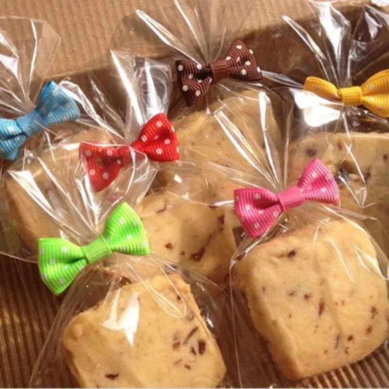50pcs Metallic Twist Wire Tie Bowknot Candy Cookie Cake violoncello Bag Wedding Party