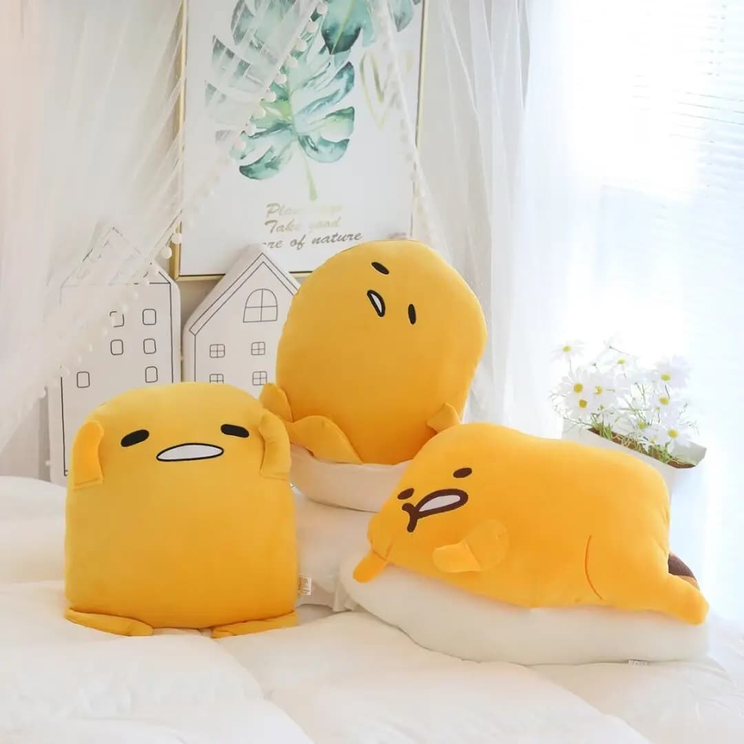 Peluche Gudetama a Forma di Tuorlo d'Uovo, Morbido e Coccoloso, Bambola di Peluche Gudetama, Cuscino per Dormire, Decorazione per Divano