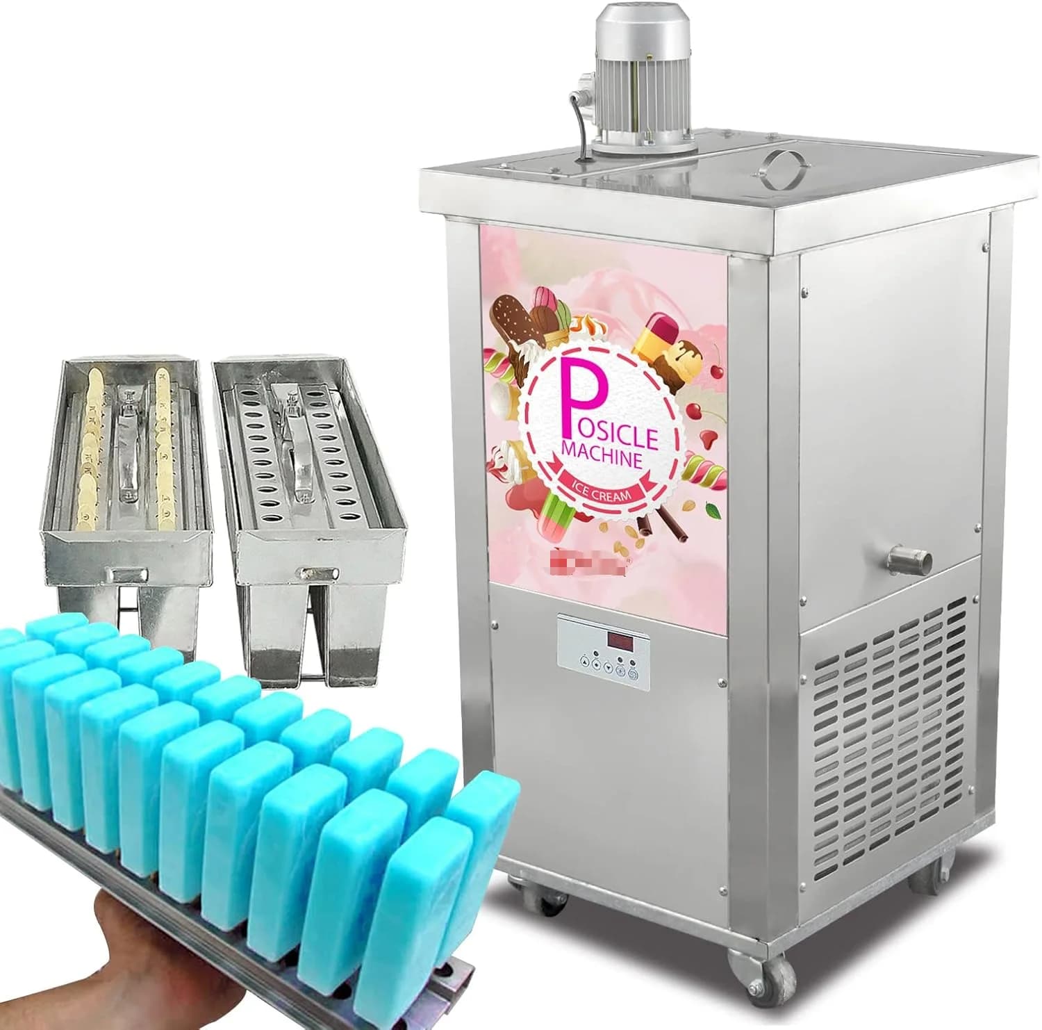 Macchina per ghiaccioli commerciale 2 stampi sottili per allineatore singolo Servizi di fabbricazione personalizzati per barrette di ghiaccio per ghiaccioli da 40 pezzi Bastoncini per ghiaccioli Ghiaccio