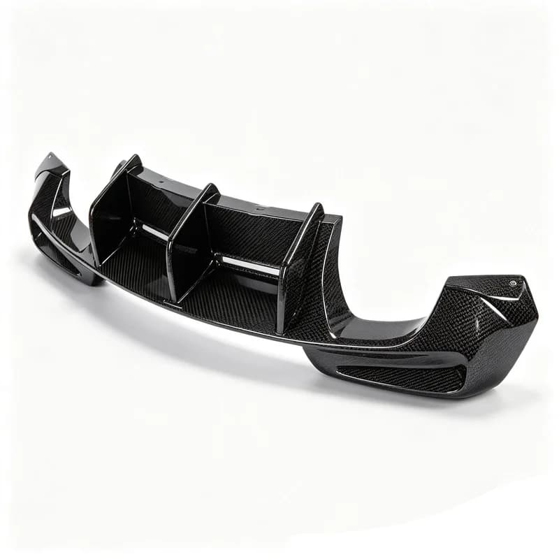 Genuine Carbon Fiber Lightweight Bolt-On Rear Diffuser Glossy Black UV Treated For 1 Series E82 2008-2013