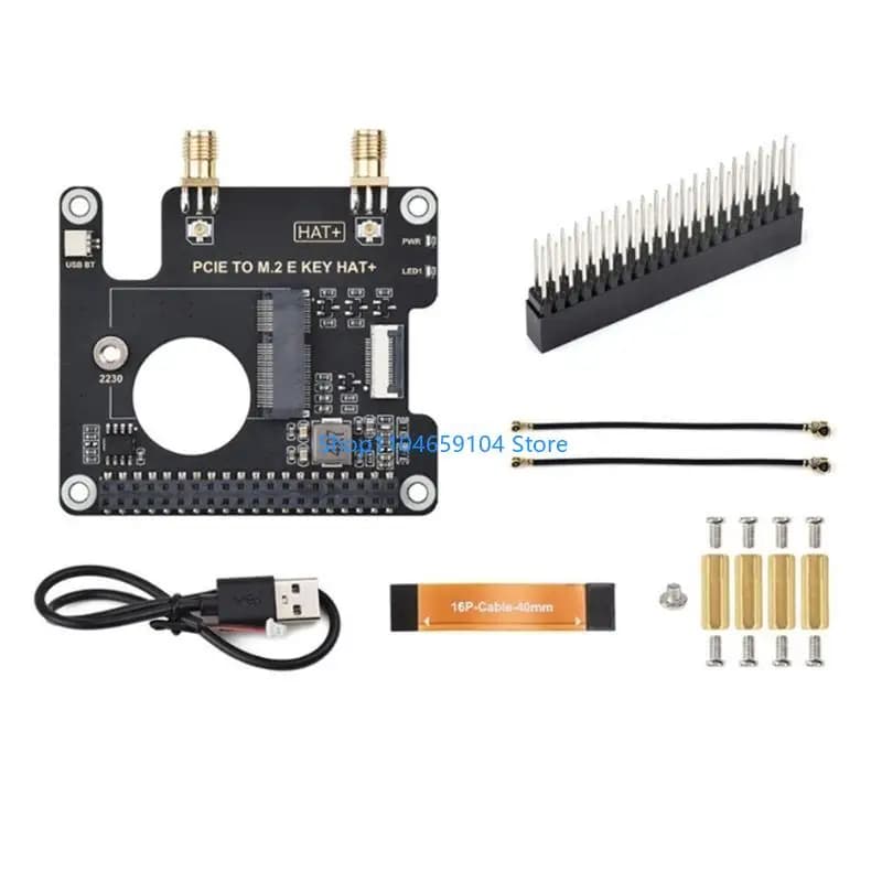 HAT+ M.2 E card with 16 pin PCIe interfaces for improved network performance expansion module 5