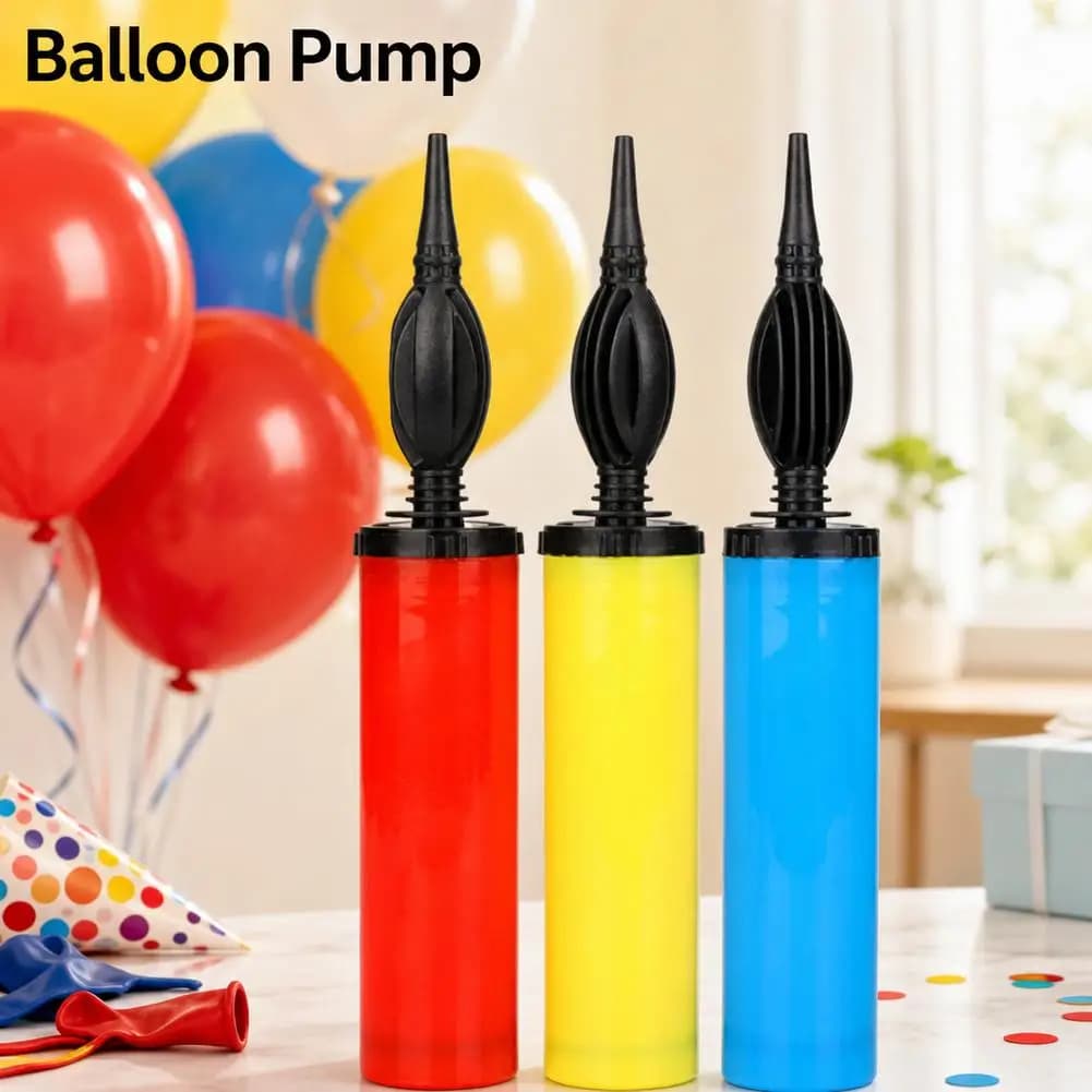 1‑Pack Dual‑Action Hand Push Balloon Air Pump Random Color Portable Plastic Manual Inflator No‑Electric Quiet Handheld Tool