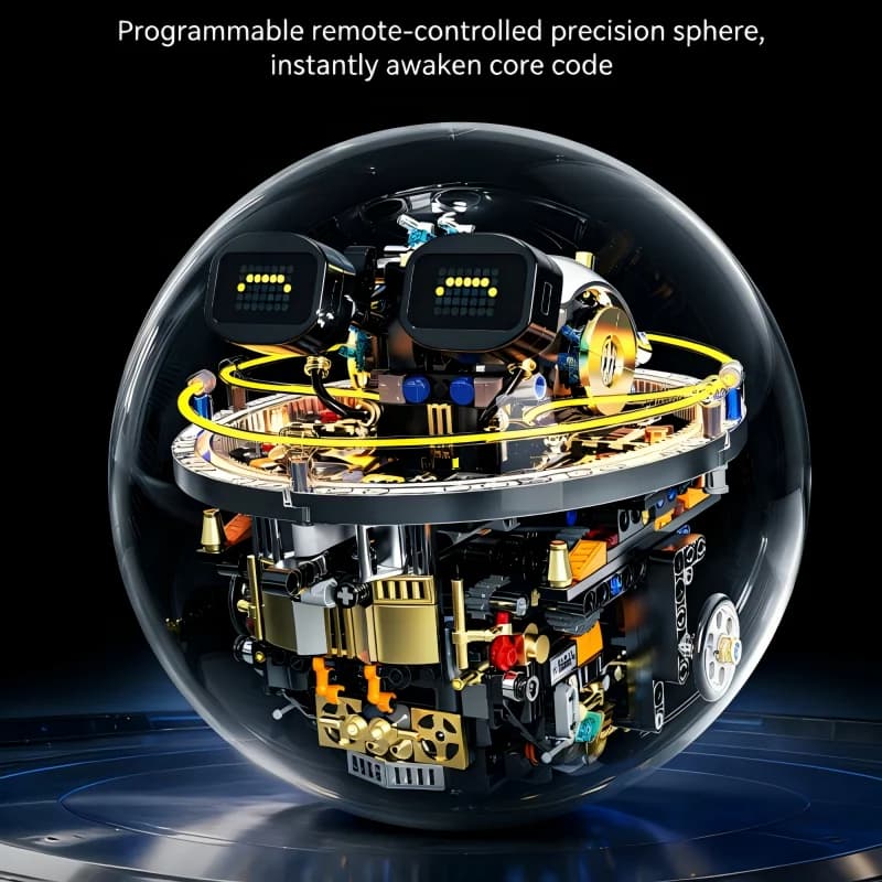 New Sci-Fi Programming Robot Building Block Mechanical Ball Electric Educational Puzzle Toy for Children, Birthday Gift for Boys