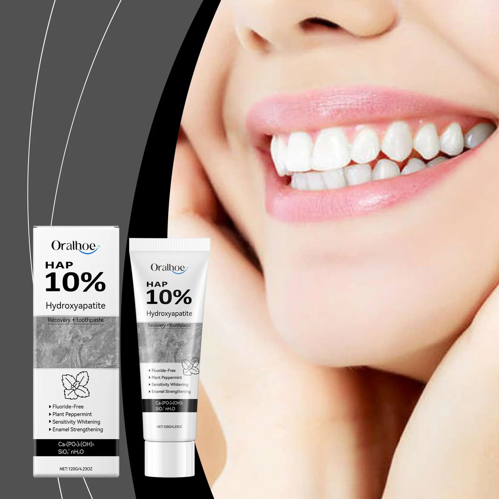 Foglia di menta Illumina il dentifricio Riparazione Smalto dei denti Alito fresco Rimozione della placca dentale Prevenzione della carie dei denti Dentifricio per l'igiene orale