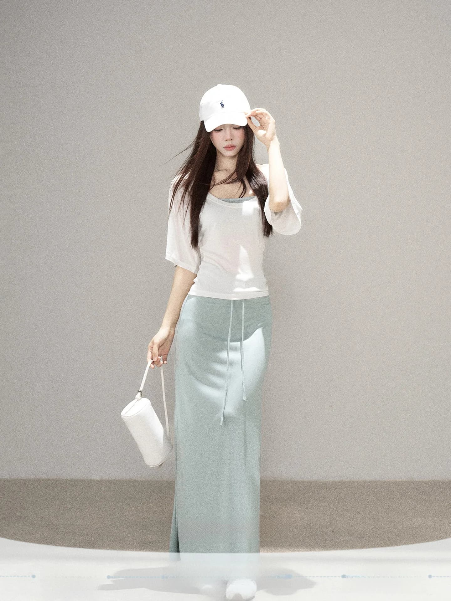 Summer New Style Women's High Waist A-Line Skirt Bodycon Draped Straight Long Skirt Commute Korean Version Standard Fit