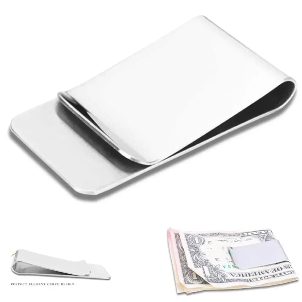 High Quality Hot Sale Metal Clip Slim Pocket Credit Card ID Clip Stainless Steel Money Clip Wallet Cash Clamp Men Purse