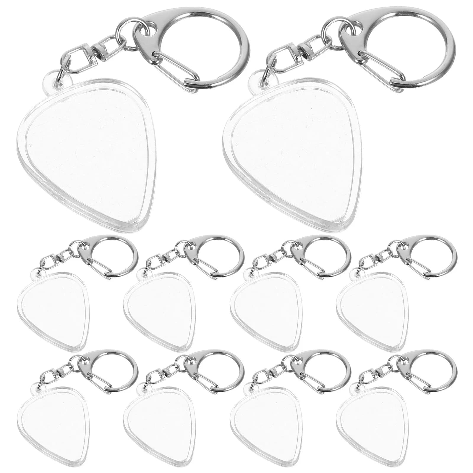 15Pcs Clear Guitar Pick Holder Case Portable Storage Keychain Display Box Organizer for Guitar Holder