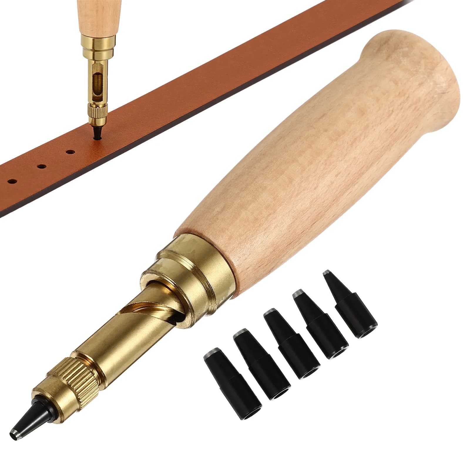 Set of 6 Stainless Steel Drills, Fast Punching 15mm 2mm 3mm 35mm 4mm for Belts, Bags, Canvas and Crafts