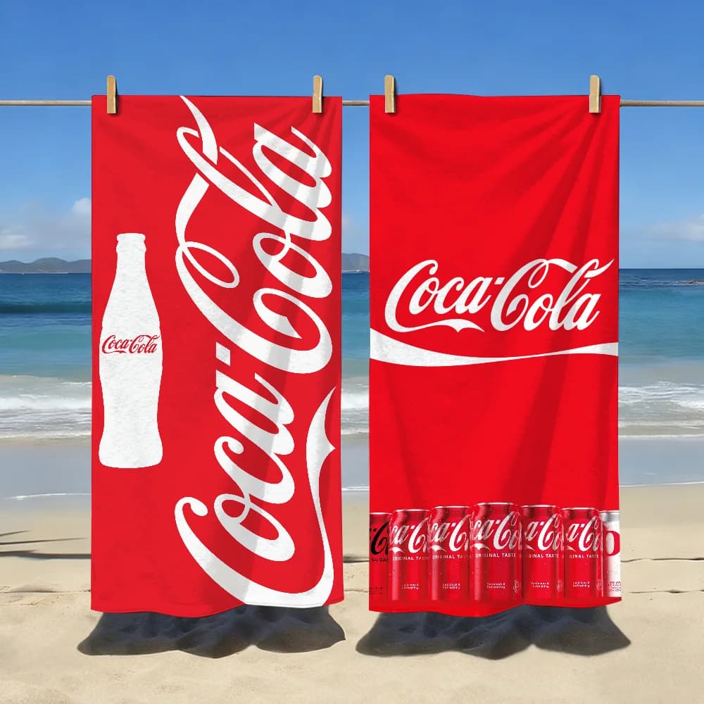 Asciugamano con stampa artistica alla moda, morbido, regalo per piscina, viaggio, palestra, doccia, campeggio, asciugatura rapida, sport, C-Coca C-Cola-S, grandi asciugamani da spiaggia