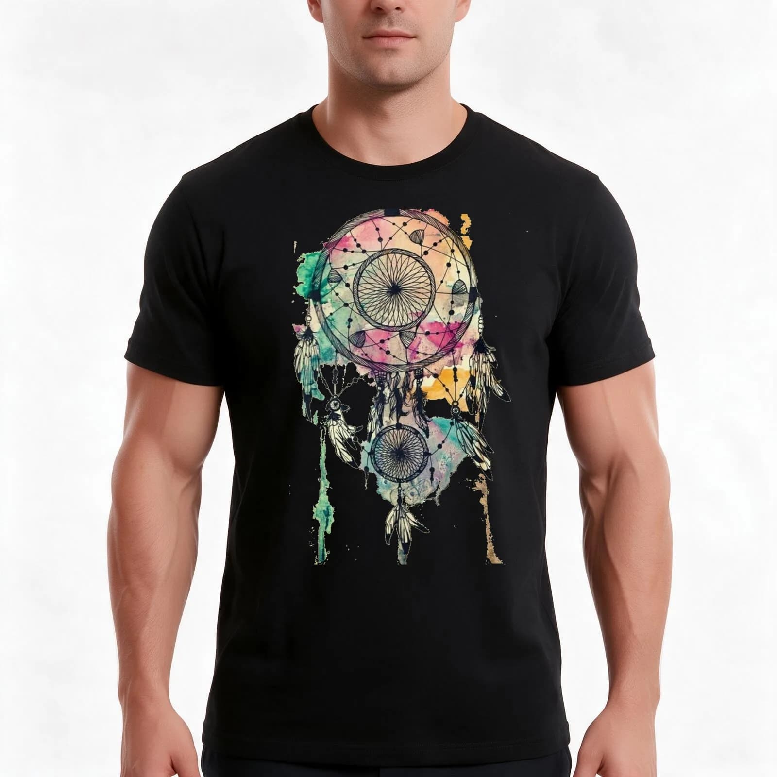 Poetry of a dream catcher T-Shirt, Summer Casual Cotton Tee, Oversized Streetwear Tops, Vintage Graphic Print, Unisex Men Women