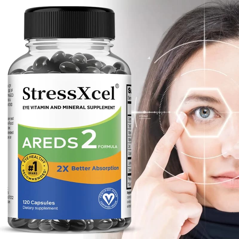 AREDS 2 Capsule per gli occhi, Luteina e Zeaxantina, Vitamina C ed E, Supporto per il benessere oculare, Salute della macula e della vista, Allevia l'affaticamento degli occhi