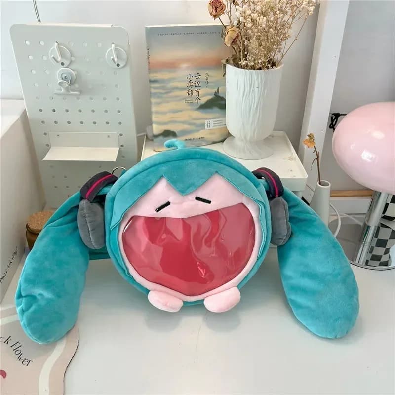 @**Hatsune Miku Anime Cos Crossbody Bag Plush Backpack Kindergarten Plush Cartoon Backpack Itabag Couple Festival Gift