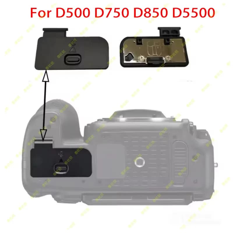 1 pezzo Nuovo Tappo del coperchio del coperchio dello sportello della batteria per Nikon D850 D5500 D750 D500 Parte di riparazione della copertura posteriore del vano batteria