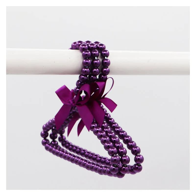 Appendiabiti con fiocco in rilievo di perle di plastica da 20 cm per vestiti per bambini Appendiabiti Portaoggetti per asciugatura antiscivolo per guardaroba