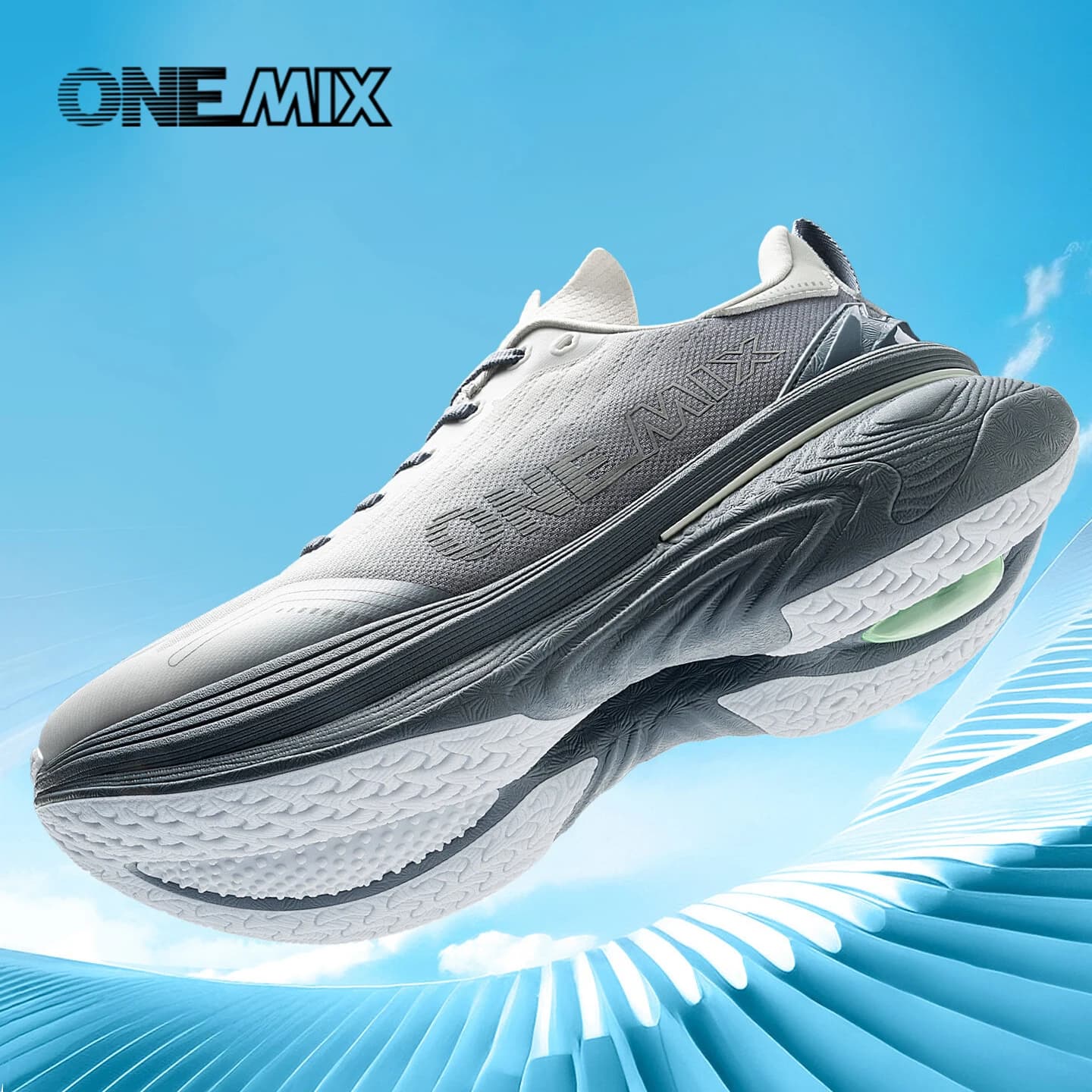Onemix Running Shoes Women Light Sports Shoes Cushioned Jump Rope Shoes Spring and Autumn Stable Support Running Shoes Men