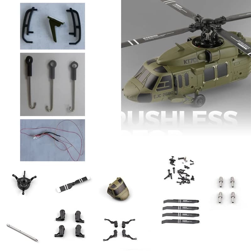 XKS K170 WLtoys Original Parts RC Air Helicopter Servo/Lame queue/Vite/Guscio/Elica/Ricevitore/Motor/Close box