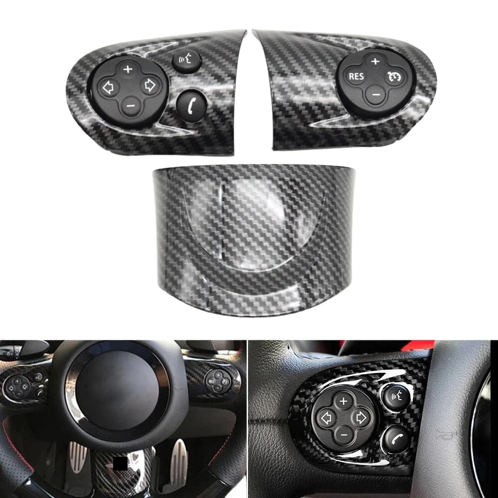 Auto Multifunzione Volante Interruttore Pulsante di Copertura Per BMW MINI Cooper R55 R56 R57 R58 R59 R60 R61 2007 2008-2014 In Fibra di Carbonio