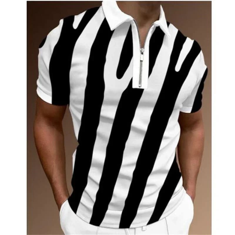 Abbigliamento estivo Casual da uomo per uomo 2023 Polo manica corta da uomo t-Shirt da uomo con Zip top da uomo abbigliamento da Golf di strada S-5XL