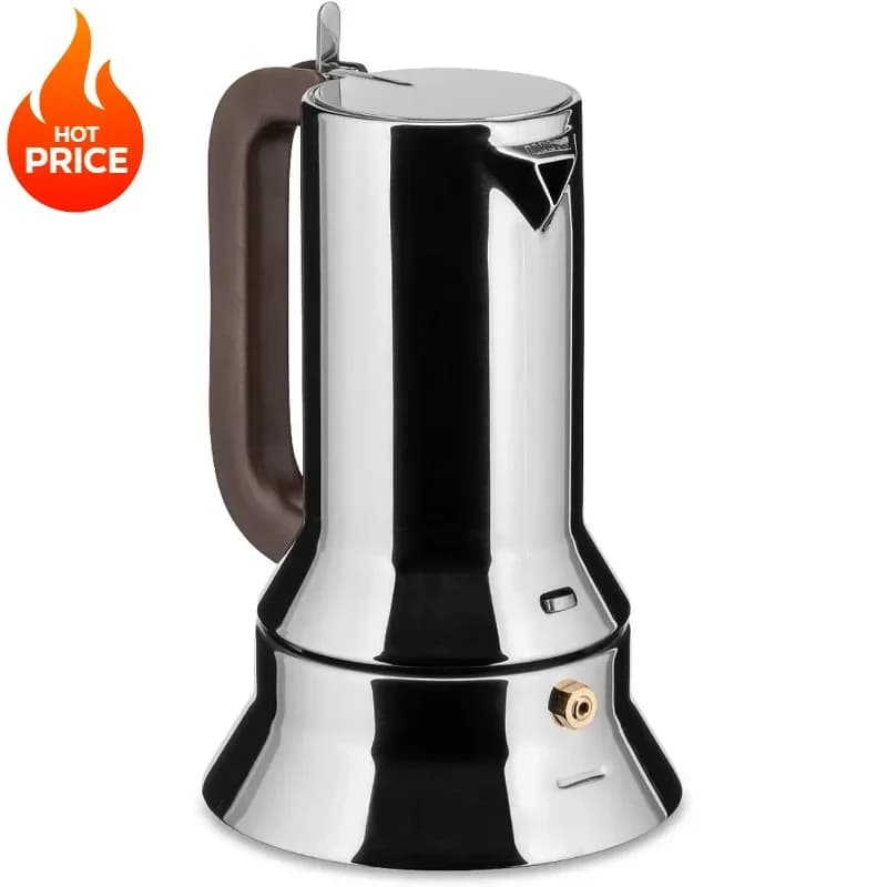 Caffettiera Espresso Moka da Fornello, 3 Tazze, Argento