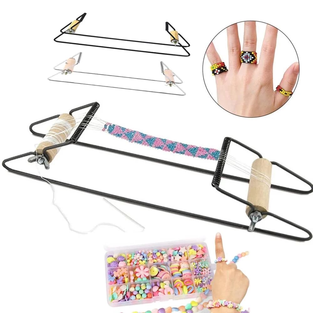 Wood Handle Bead Weaving Loom Sturdy Lightweight Beading Loom Machine Beads Knitter DIY Craft Jewelry Knitting Machine