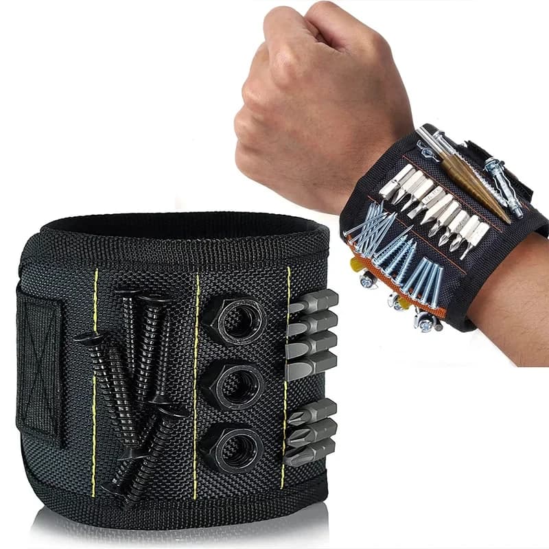 Powerful magnetic bracelet - used to fix screws, nails, drill bits and durable magnetic tool kit parts