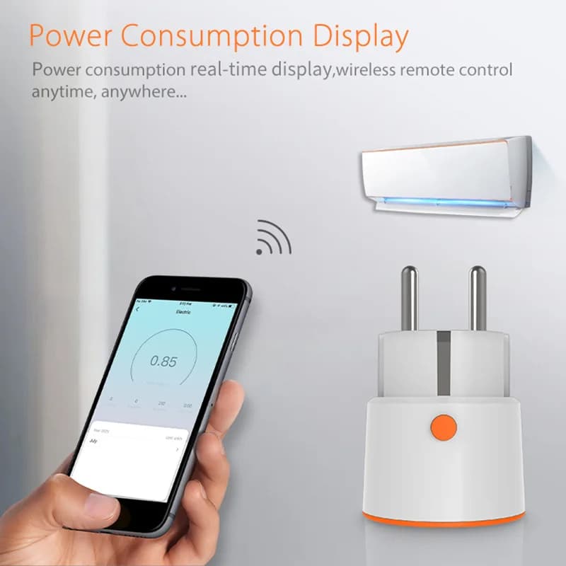 Smart Zigbee 3.0 Power Plug 16A EU Outlet 3680W Meter Remote Control Work With Alexa And Tuya Hub