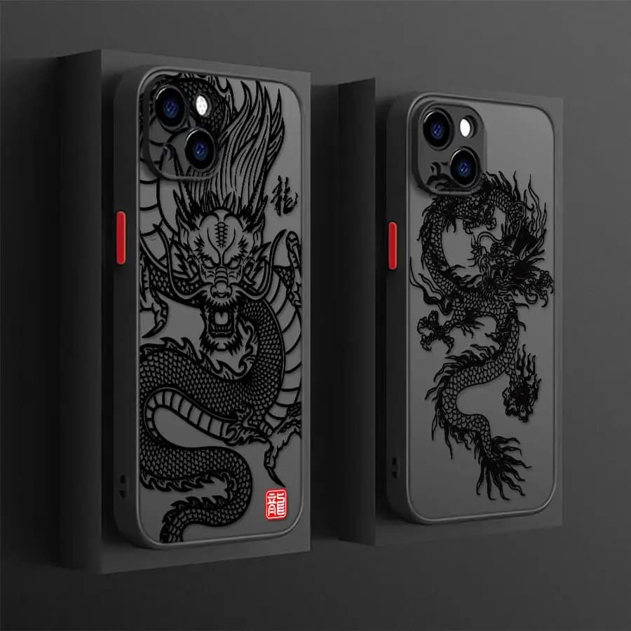 Fashion Chinese Dragon Phone Case For iPhone 17 16 15 11 12 14 13 Pro Max Mini X XS XR 7 Plus 16E Shockproof Matte Cover Fundas