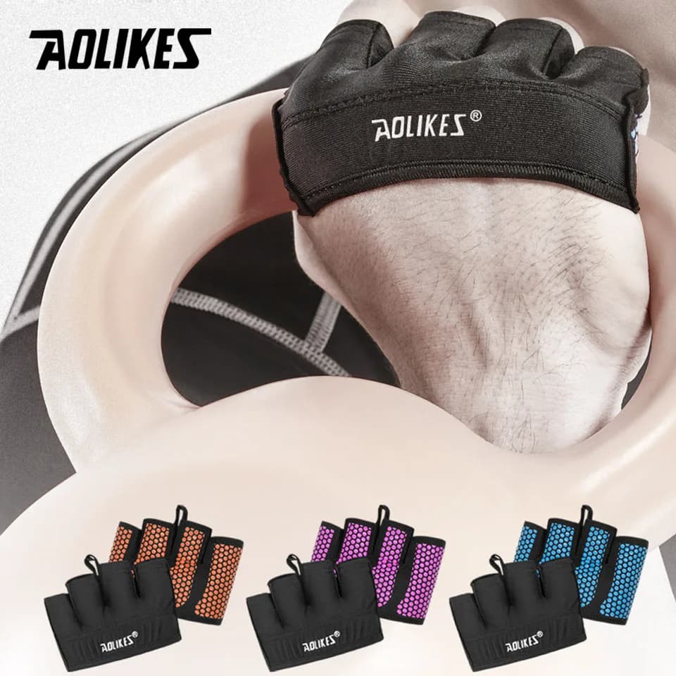 AOLIKES Gloves half finger fitness for men Woman for training gloves Crossfit Power Weightlift Bodybuilding Protection for hands