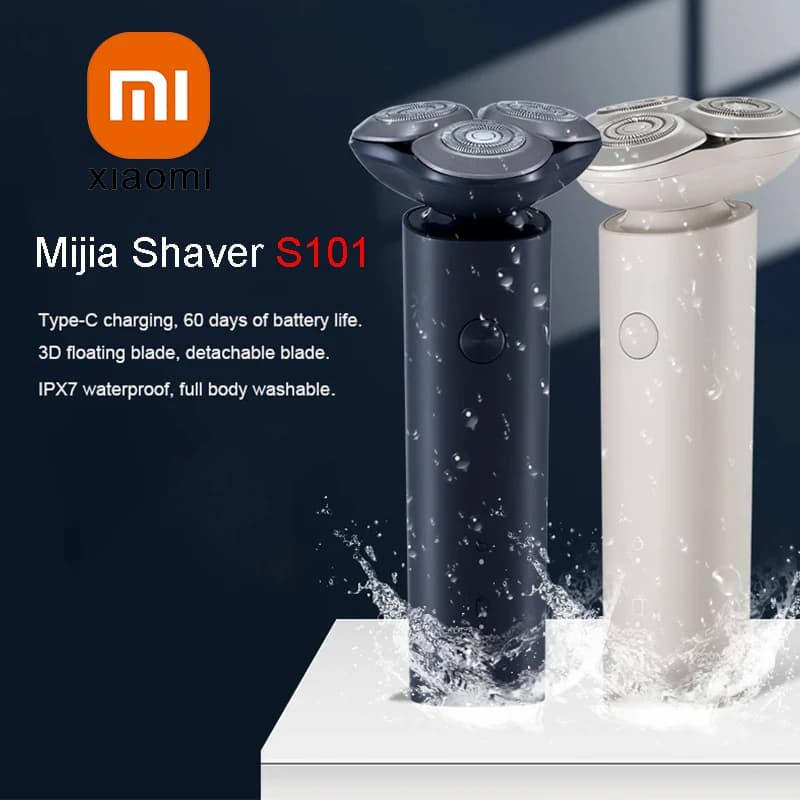 Rasoio Elettrico Xiaomi Mijia S101, Rasoio da Barba a Tripla Lama per Uso a Secco e Bagnato, Ricaricabile, Anti-Incrostazione, Pulizia Rapida, Regolabarba da Uomo