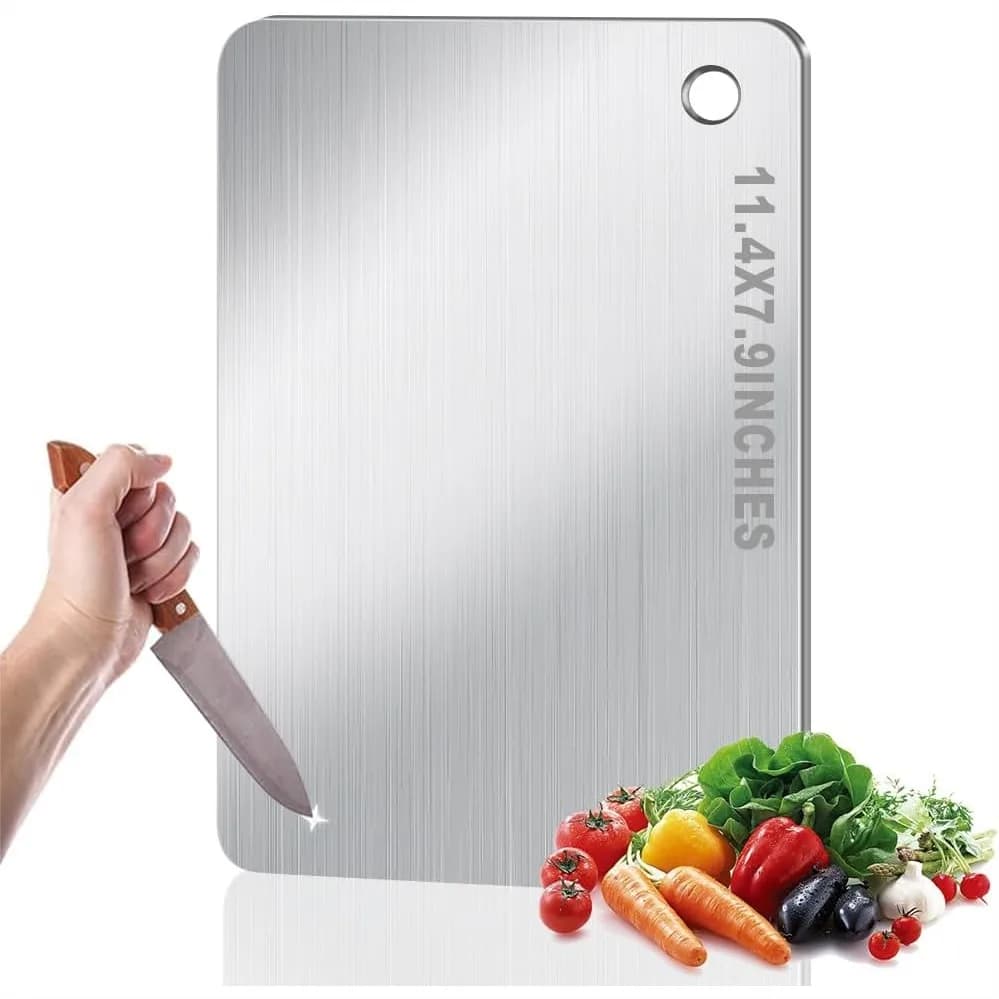Tagliere in Titanio per Cucina, Doppio Lato Antiaderente, 29x20 cm per Carne, Formaggio, Verdure