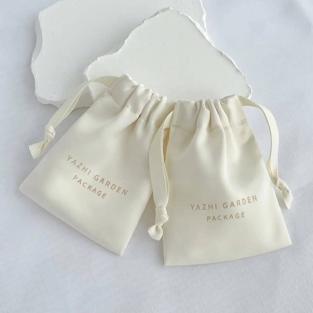 Silk Jewelry Gift Bags with Custom Logo Gift Bags for Earrings with Satin Drawstring Pack for Rings Candies Bag