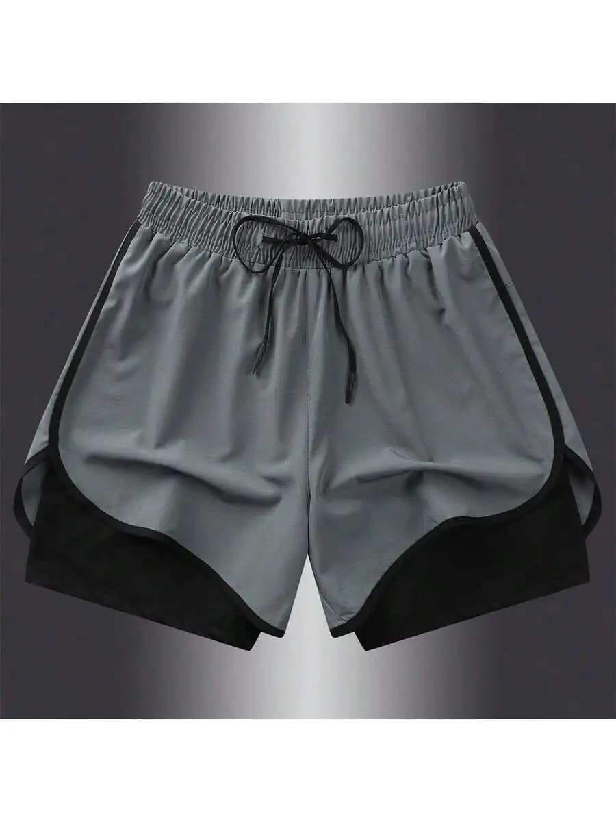 Mens Quick Dry 2 In 1 Sports Shorts With Inner Lining