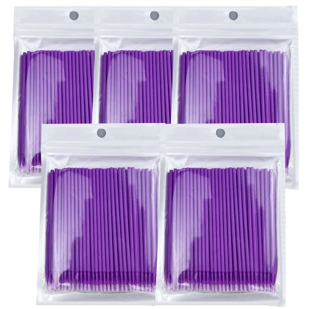 Applicatori Monouso per Extension Ciglia, Microbrush in Cristallo 500/1000 Pezzi, Strumenti per Applicazione e Rimozione Ciglia