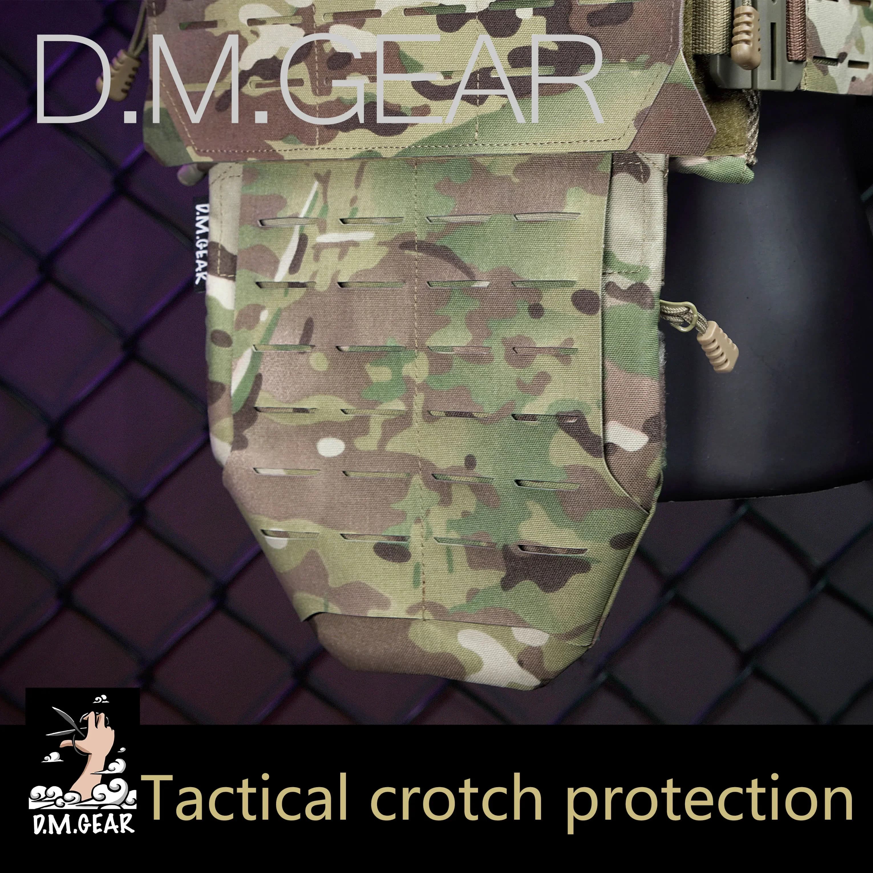 DMGear Gilet tattico Protezione inguine sul cavallo Accessorio per attrezzatura da caccia Uomo Molle Body Armor Bag Attrezzatura Sport all'aria aperta